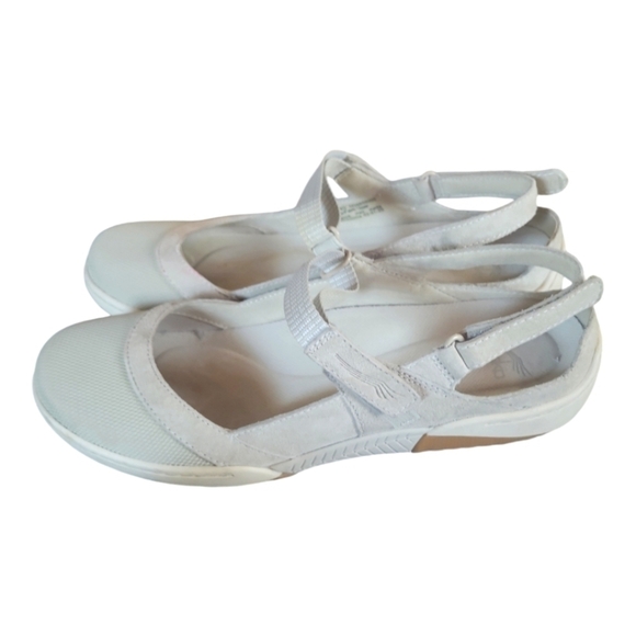 Dansko Reann  Mary Jane Gray Suede Sporty Mesh Open Back Shoes Sandals Size 40 - Picture 4 of 7